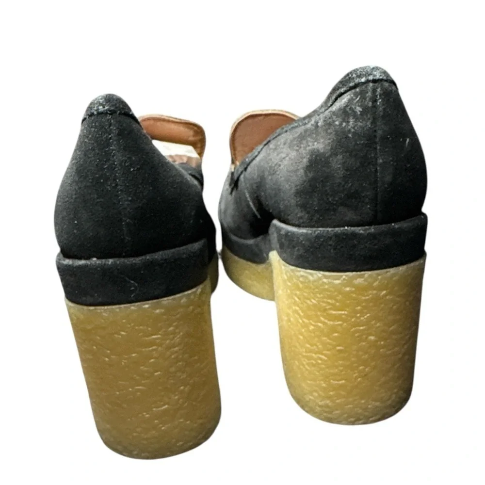 Stylish Black Suede Women's Platform Loafers